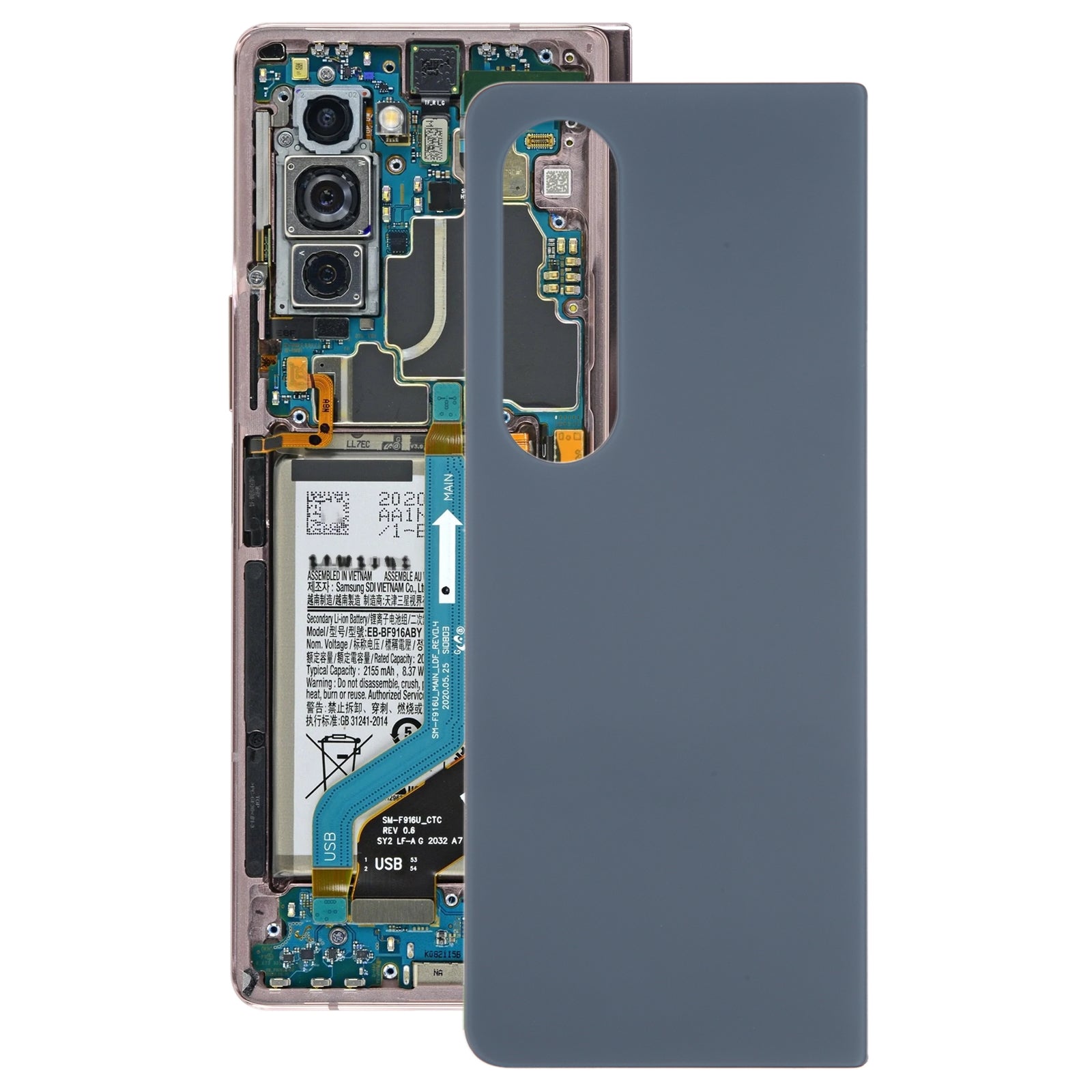 Tapa Bateria Back Cover Samsung Galaxy Z Fold4 F936B Verde