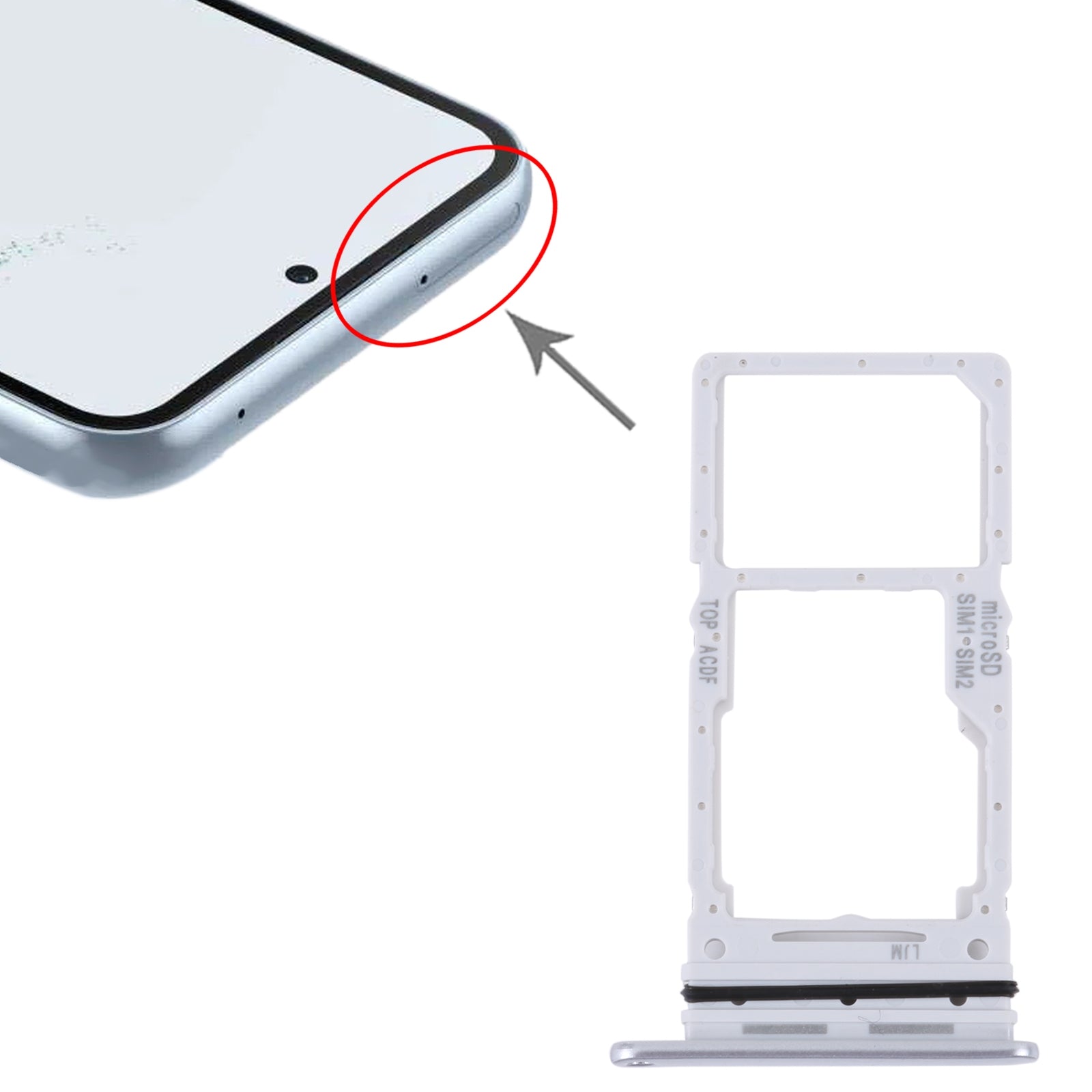 Bandeja Porta SIM / Micro SD Samsung Galaxy A34 A346 Plata