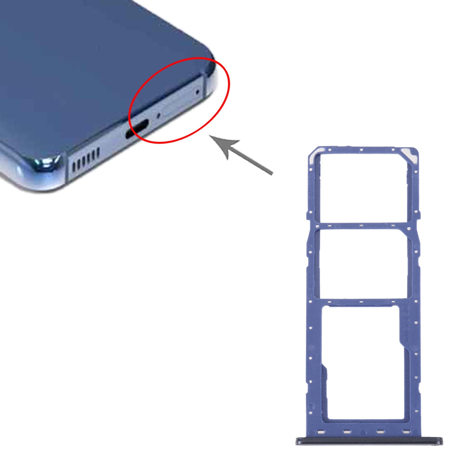 Bandeja Porta SIM / Micro SD Samsung Galaxy M04 M045F Azul