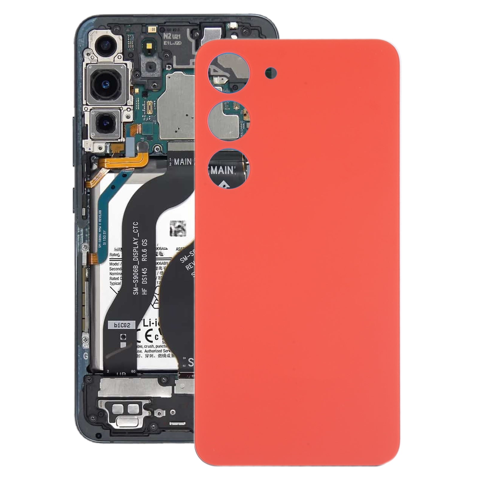 Cache Batterie Coque Arrière Samsung Galaxy S23 S911B Orange