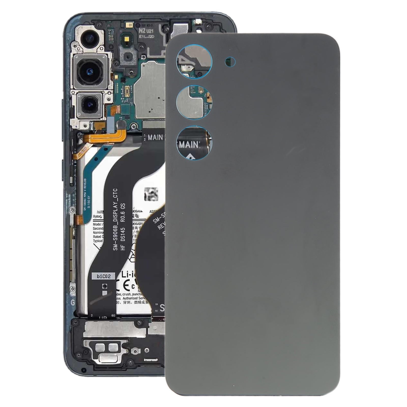 Cache Batterie Coque Arrière Samsung Galaxy S23 S911B Noir