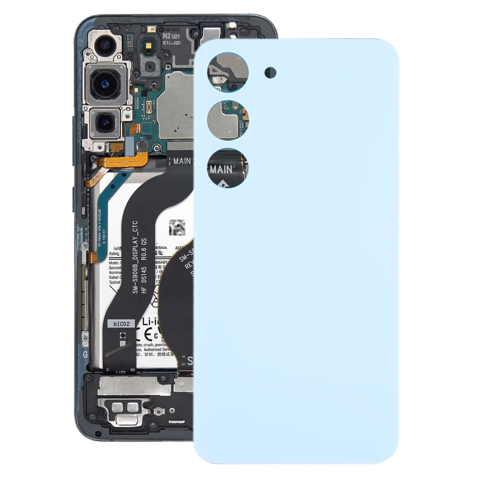 Cache Batterie Coque Arrière Samsung Galaxy S23 S911B Bleu Clair