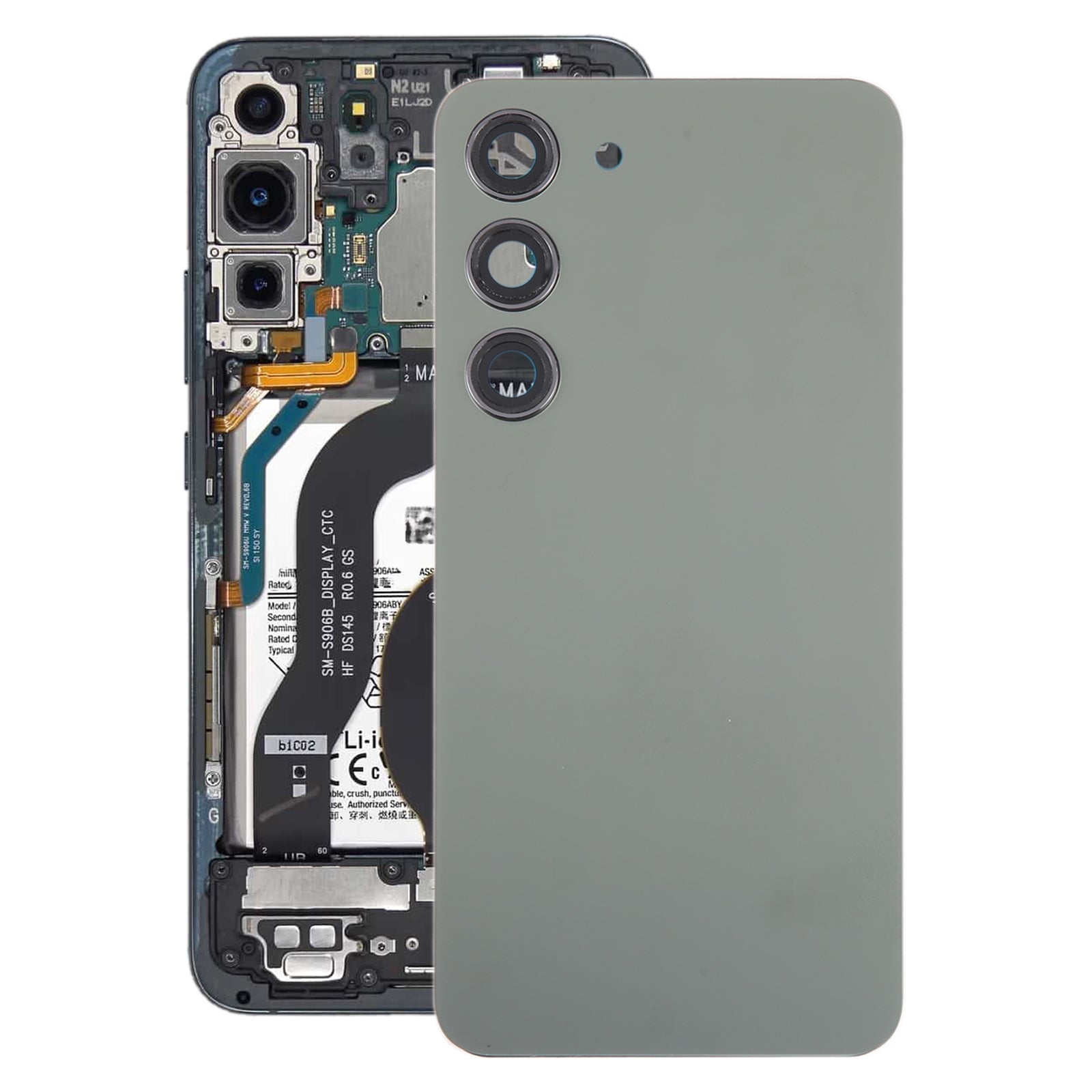 Tapa Bateria Back Cover + Lente Camara Trasera Samsung Galaxy S23 S911B Verde