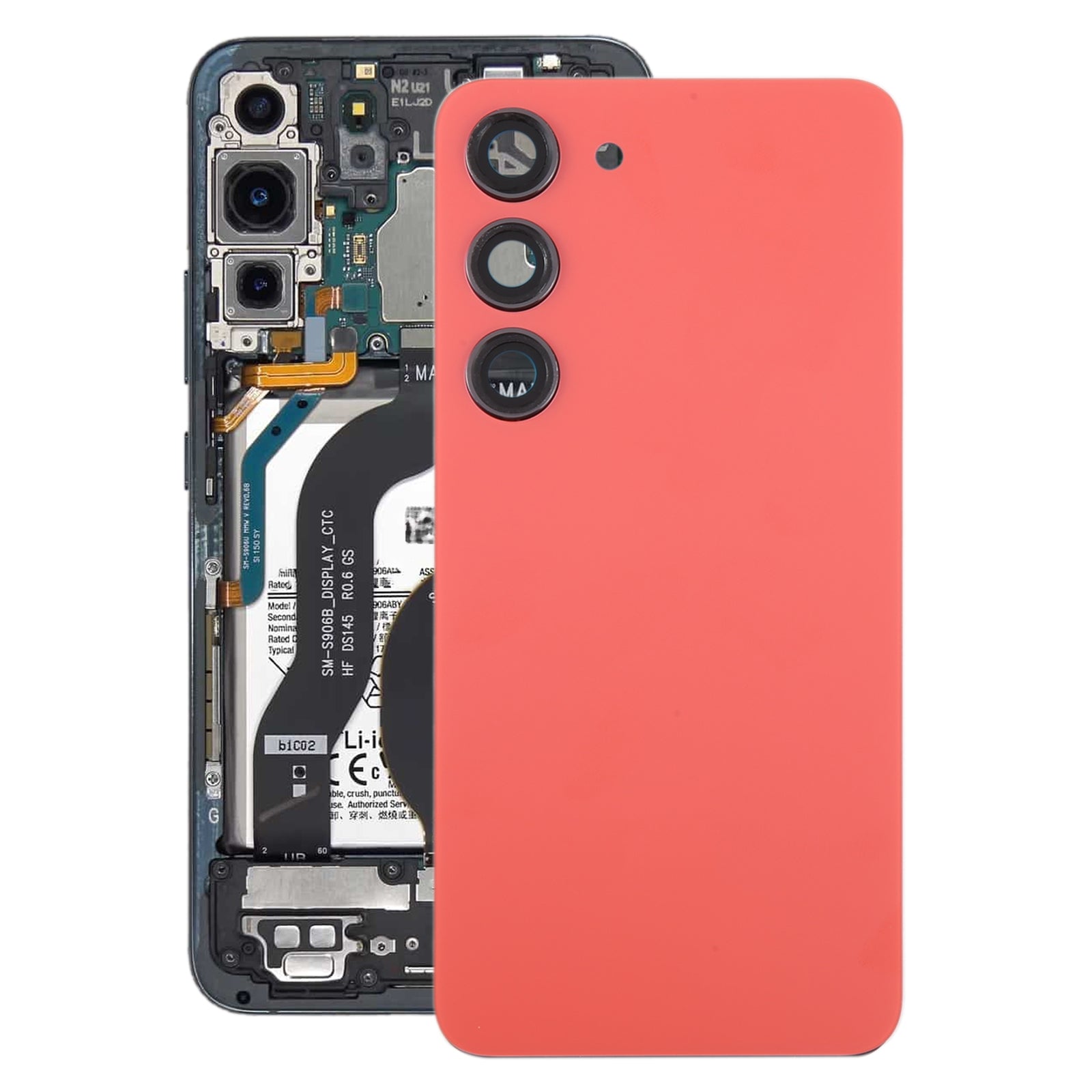 Cache Batterie Cache Arrière + Lentille Caméra Arrière Samsung Galaxy S23 S911B Rouge