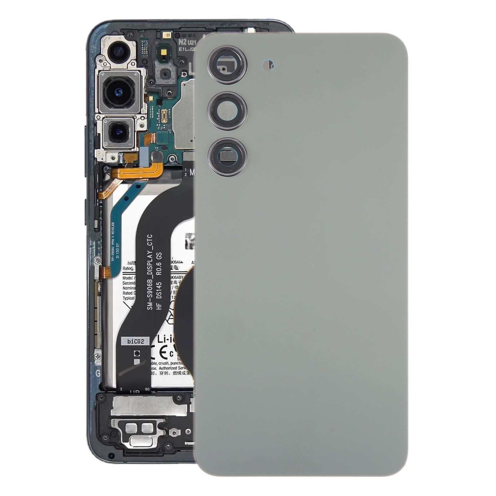 Tapa Bateria Back Cover + Lente Camara Trasera Samsung Galaxy S23 + S916B Verde