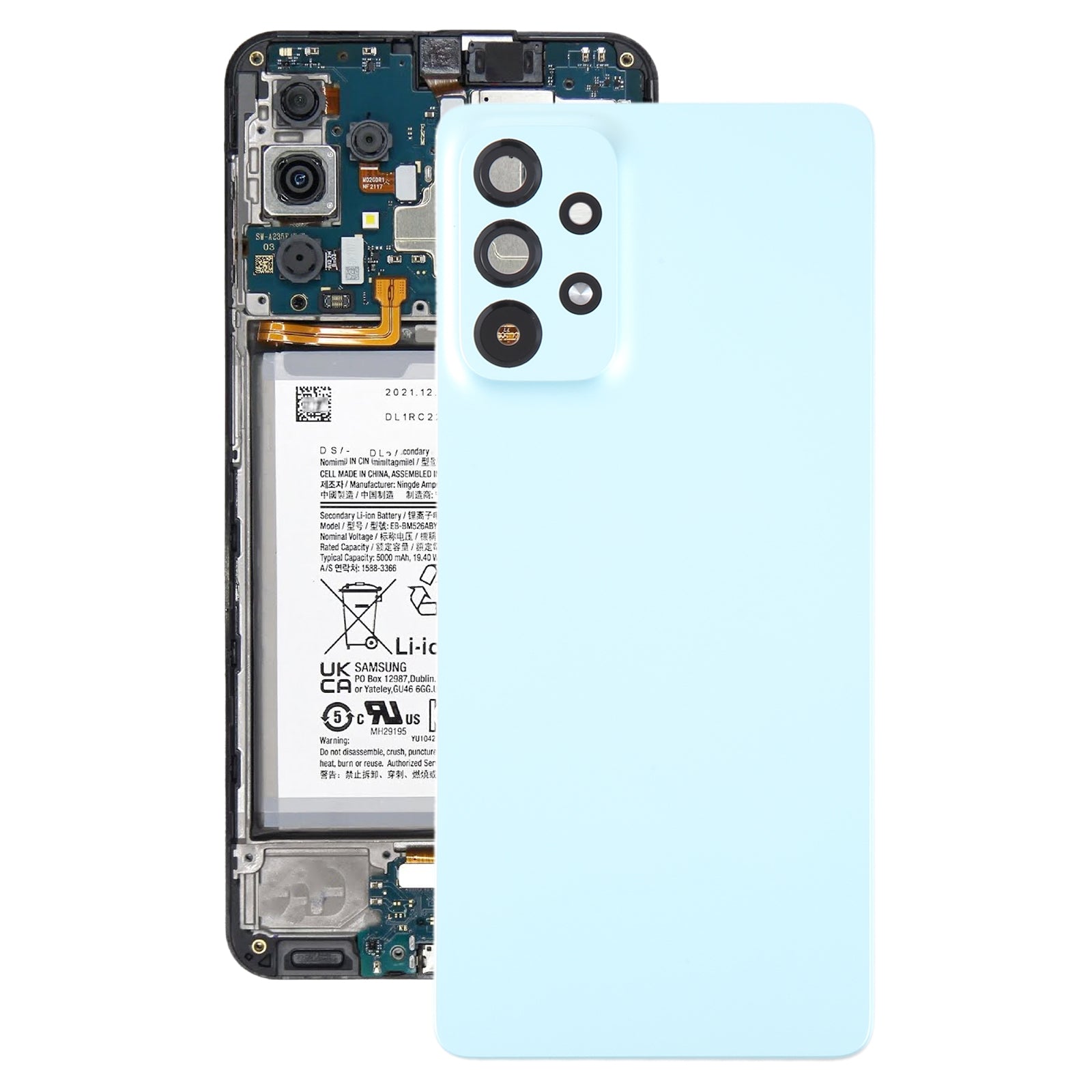 Tapa Bateria Back Cover + Lente Camara Trasera Samsung Galaxy A73 5G A736B Verde