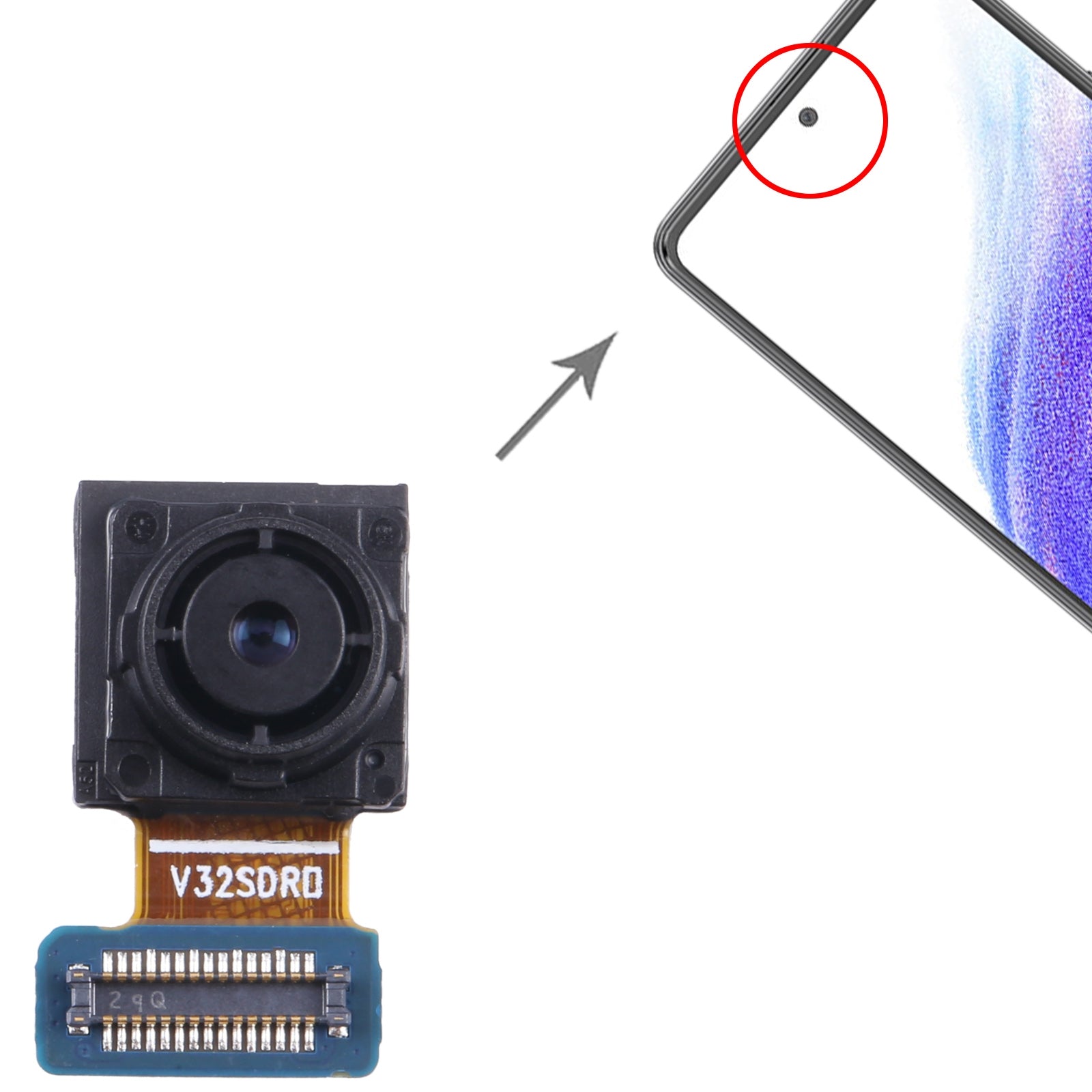 Caméra avant flexible Samsung Galaxy A53 A536B