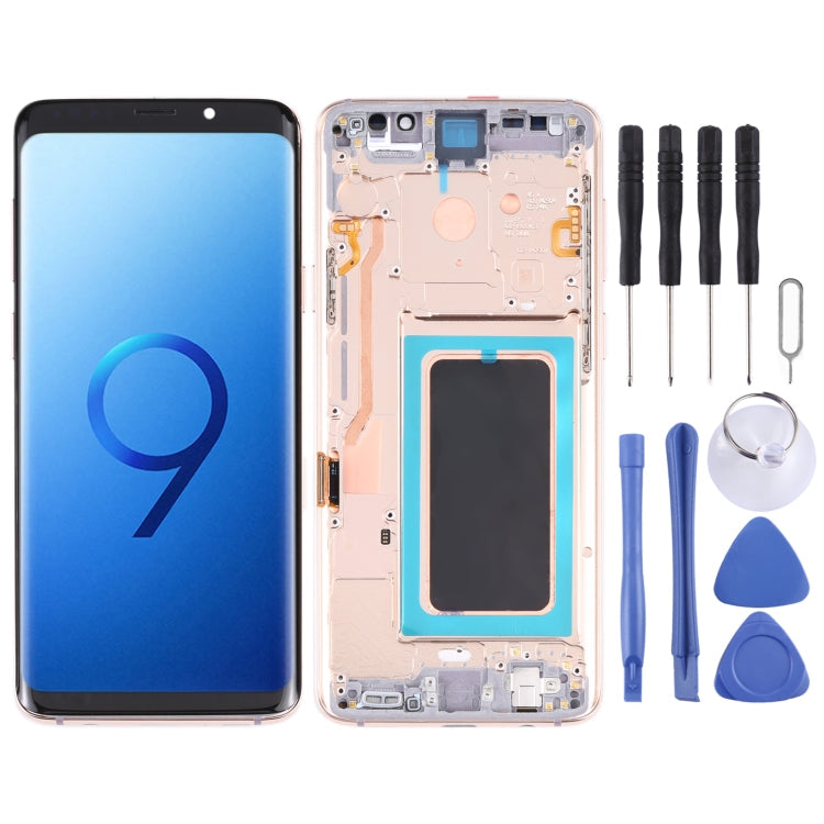 Super AMOLED Screen and Touch Digitizer with Frame for Samsung Galaxy S9+ / G965F / G965F / DS / G965U / G965W / G9650 (Gold)