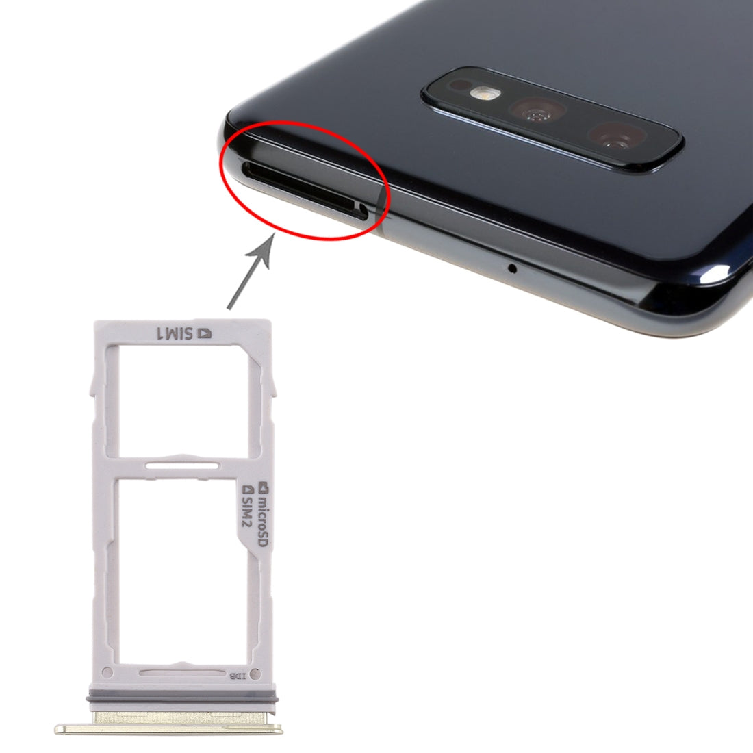 Bandeja Porta SIM Dual SIM Samsung Galaxy S10+ / S10 / S10e Dorado