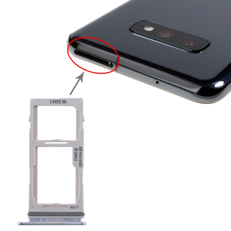 Plateau de carte SIM / Plateau de carte Micro SD pour Samsung Galaxy S10+ / S10 / S10e (Bleu)