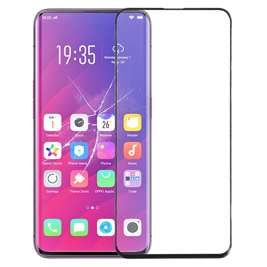 Front Screen Glass + OCA Adhesive Oppo Find X