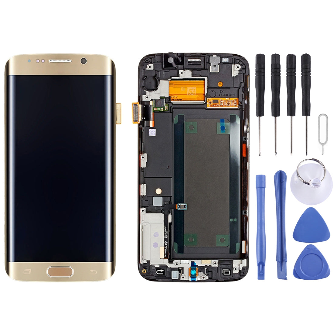 Ecran complet LCD + Tactile + Châssis Samsung Galaxy S6 Edge + G928F Or
