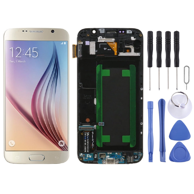 Ecran complet LCD + Tactile + Châssis Samsung Galaxy S6 G920F Or