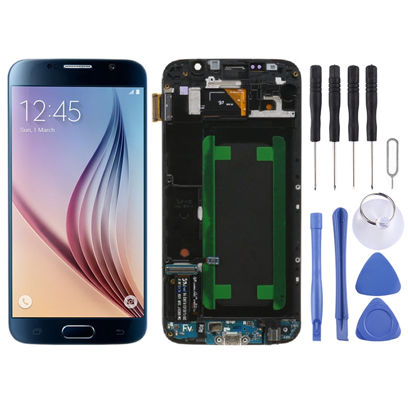 Full Screen LCD + Touch + Frame Samsung Galaxy S6 G920F Blue