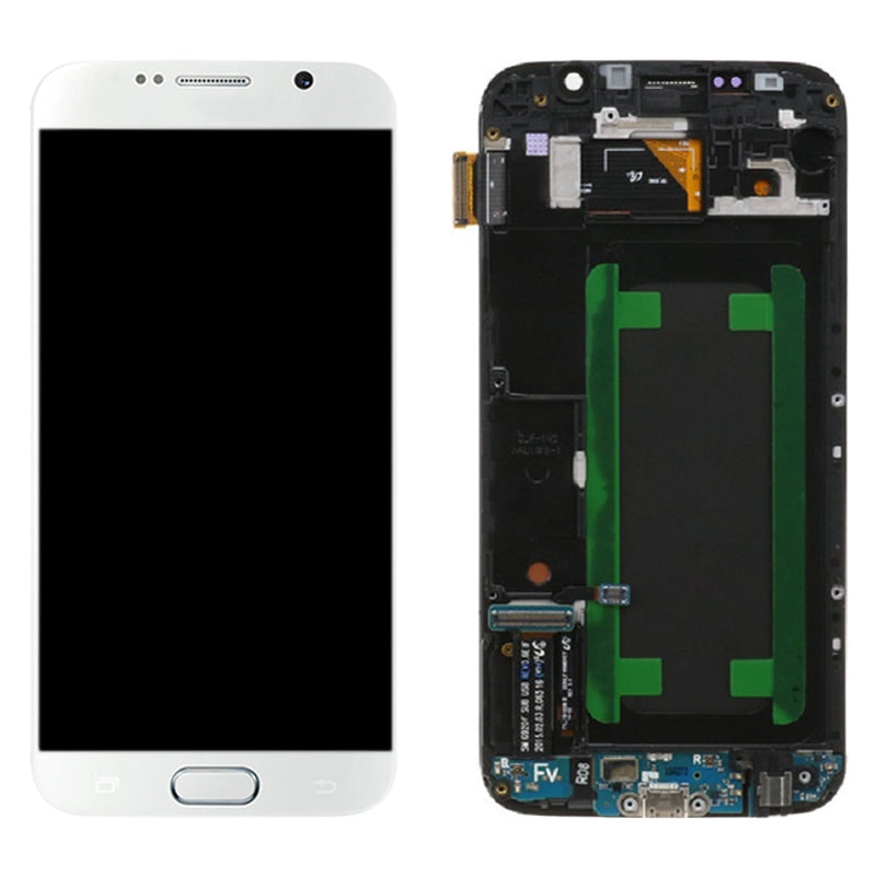 Ecran Complet LCD + Tactile + Châssis Samsung Galaxy S6 G920F Blanc