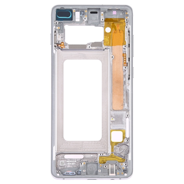 Placa de Marco Medio con teclas laterales para Samsung Galaxy S10 + (Plata)