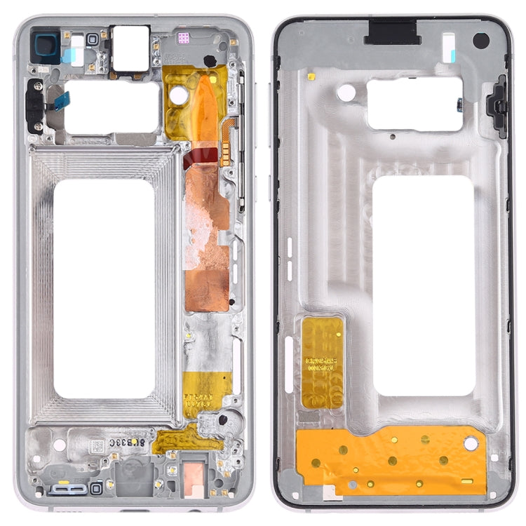 Placa de Marco Medio con teclas laterales para Samsung Galaxy S10e SM-G970F / DS SM-G970U SM-G970W (Blanco)