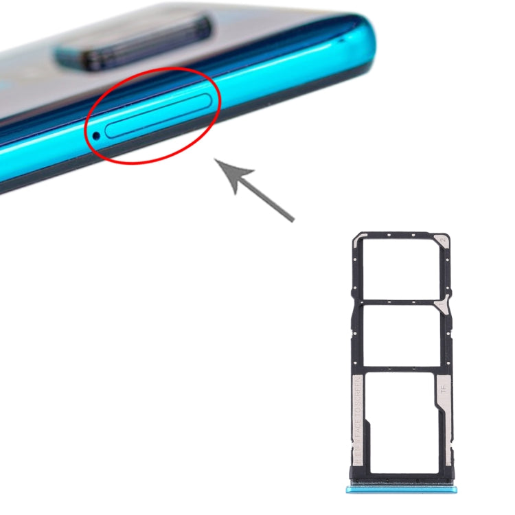 Bandeja de Tarjeta SIM + Bandeja de Tarjeta SIM + Bandeja de Tarjeta Micro SD Para Xiaomi Redmi Note 9S (Verde)