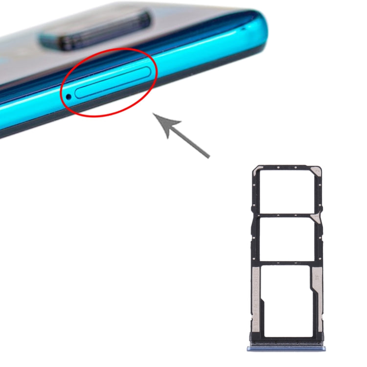 SIM Card Tray + SIM Card Tray + Micro SD Card Tray for Xiaomi Redmi Note 9S (Grey)