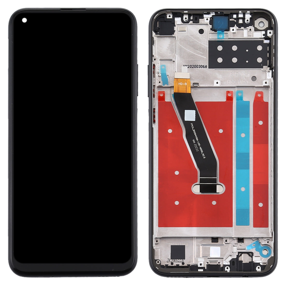 Ecran Complet LCD + Tactile + Châssis Huawei Y7p (2020) Noir