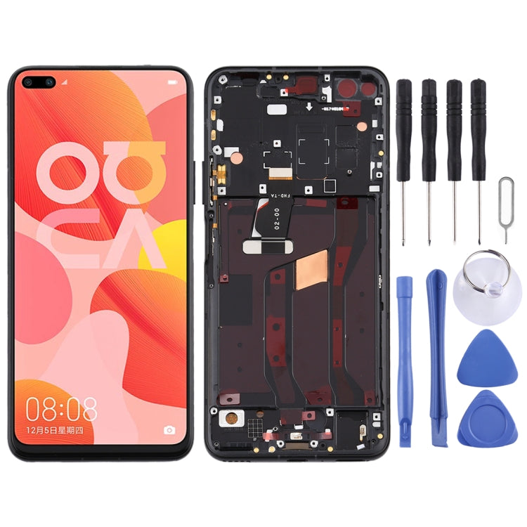 Full LCD Screen and Digitizer Assembly with Frame for Huawei Nova 6 5G (Black)