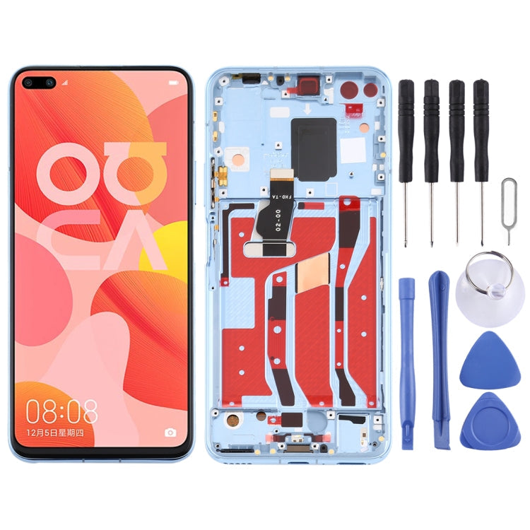 LCD Screen and Digitizer Full Assembly with Frame for Huawei Nova 6 5G (Blue)