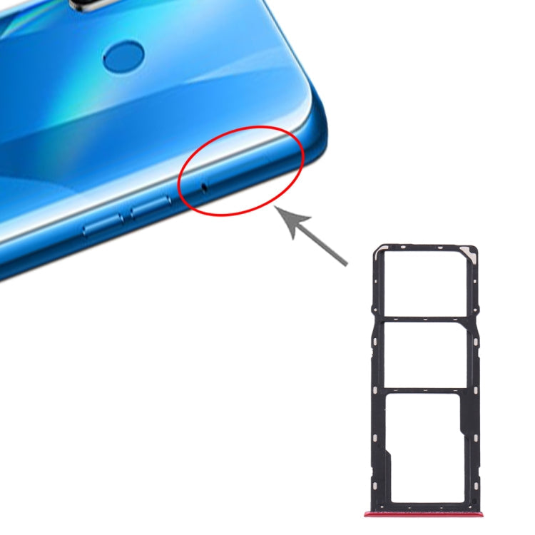 SIM Card Tray + SIM Card Tray + Micro SD Card Tray for Oppo Realme 5S (Red)
