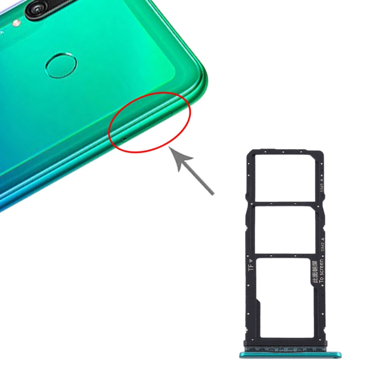 SIM Card Tray + SIM Card Tray + Micro SD Card Tray for Huawei Y7p (Green)