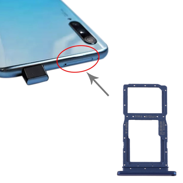 SIM Card Tray + SIM Card Tray / Micro SD Card Tray for Huawei Y9S (Blue)
