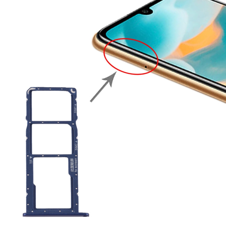 Bandeja Tarjeta SIM + Bandeja Tarjeta SIM + Bandeja Tarjeta Micro SD Para Huawei Y6 (2019) (Azul)