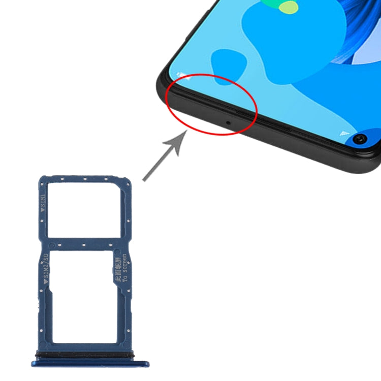 Bandeja de Tarjeta SIM + Bandeja de Tarjeta SIM / Bandeja de Tarjeta Micro SD Para Huawei P20 Lite (2019) (Azul)