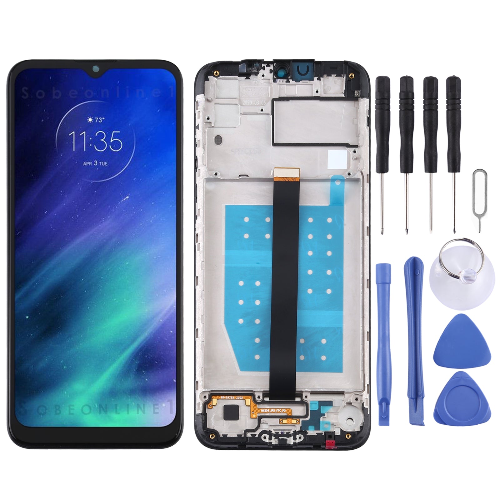 Ecran Complet LCD + Tactile + Châssis Motorola One Fusion