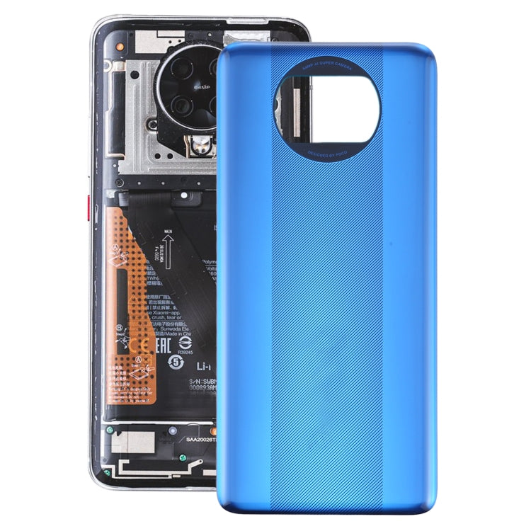 Original Battery Back Cover For Xiaomi Poco X3 / Poco X3 NFC M2007J20CG / M2007J20CT (Blue)