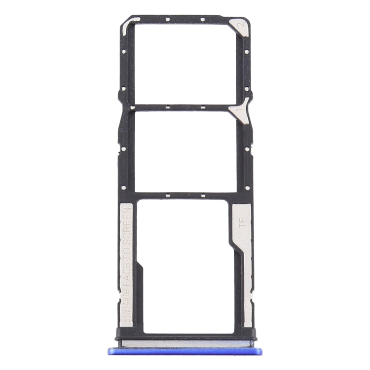 Plateau de carte SIM + plateau de carte SIM + plateau de carte Micro SD pour Xiaomi Redmi 9 (bleu)