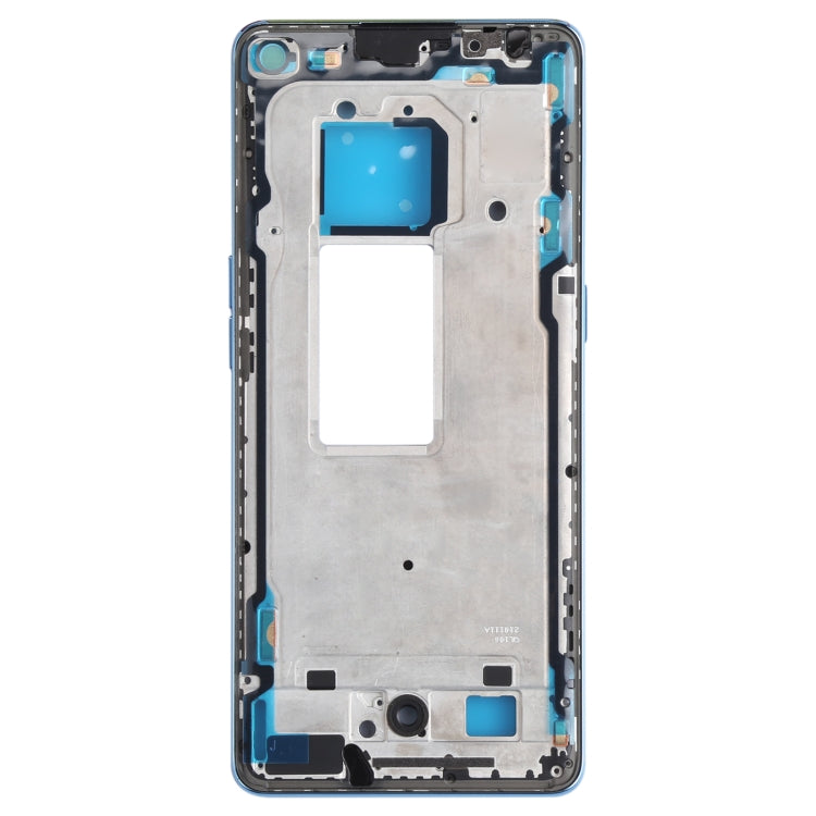 Original Front Case LCD Frame Bezel Plate For Oppo Reno 5 Pro 5G PDSM00 PDST00 CPH2201 (Blue)
