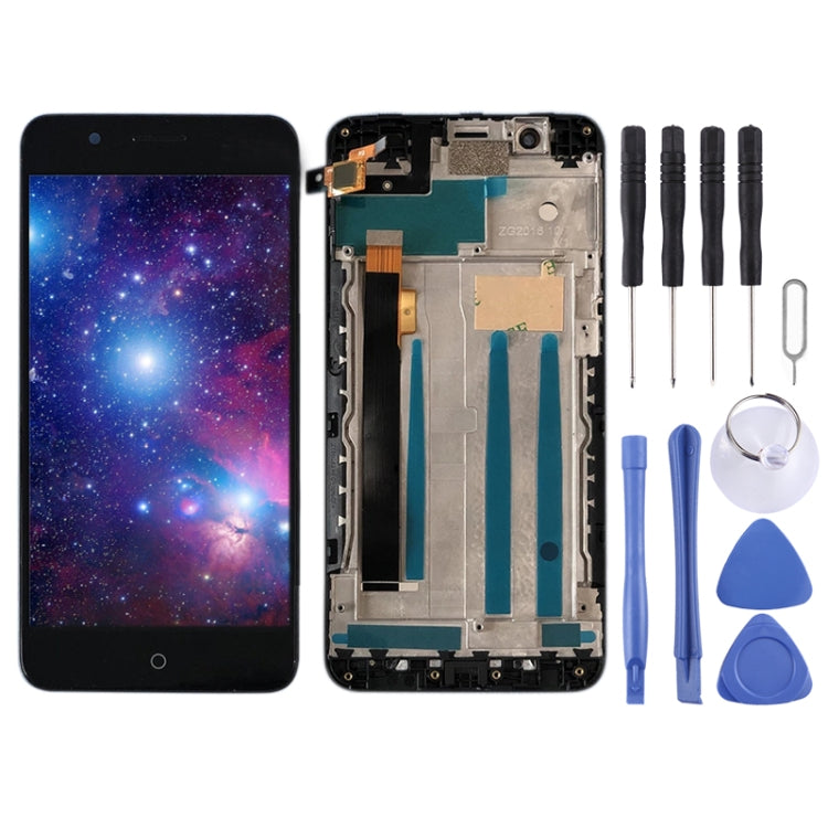 LCD Screen and Digitizer Full Assembly with Frame for ZTE Blade A610 Plus / A2 Plus (Black)