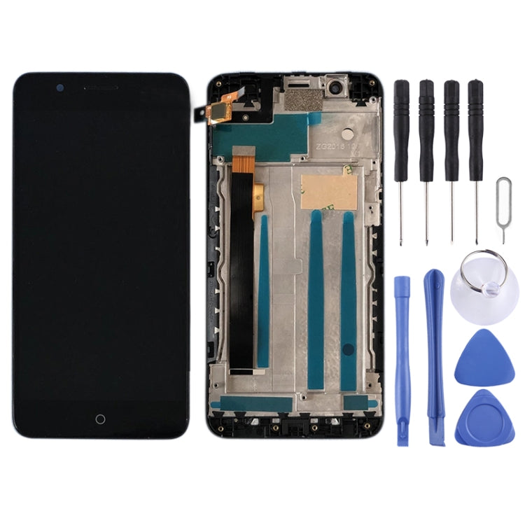 LCD Screen and Digitizer Full Assembly with Frame for ZTE Blade A610 Plus / A2 Plus (Black)