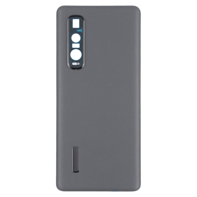 Original Leather Material Battery Back Cover For Oppo Find X2 Pro CPH2025 PDEM30 (Black)