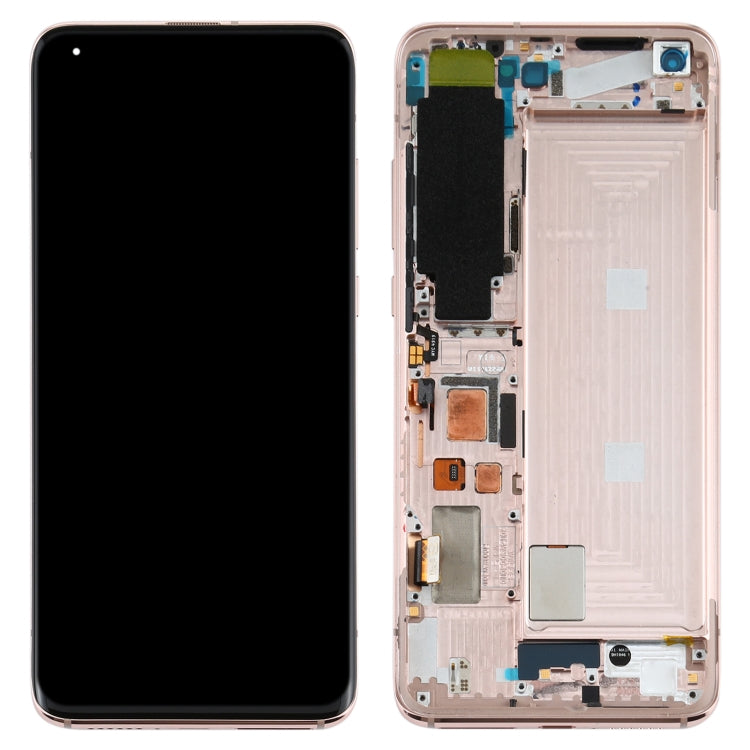 LCD Screen and Digitizer Full Assembly with Frame for Xiaomi MI 10 5G / MI 10 Pro 5G M2001J2G M2001J2I (S Version) (Gold)