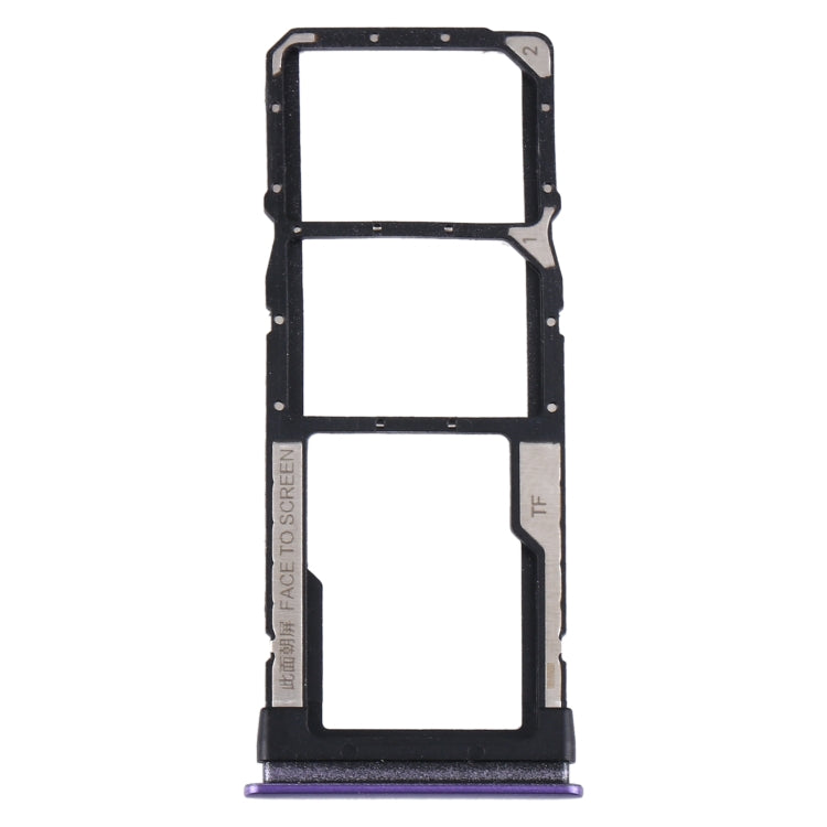 Support de carte SIM Plateau de carte SIM + Plateau de carte Micro SD pour Xiaomi Redmi Note 9 5G / Redmi Note 9T M2007J22G M2007J22C (Violet)