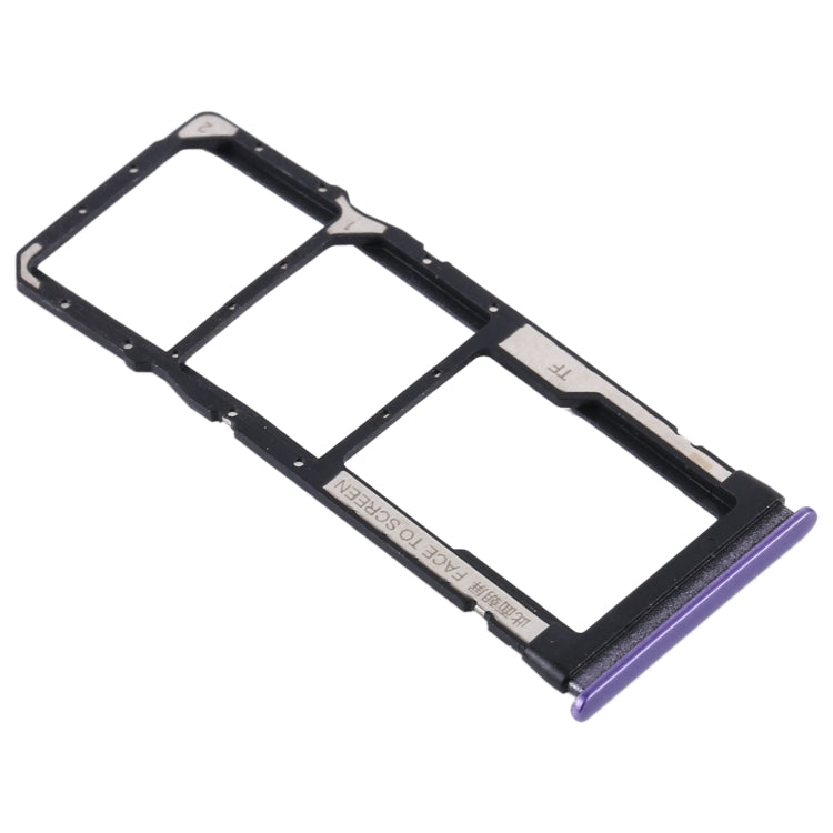 SIM Card Holder SIM Card Tray + Micro SD Card Tray For Xiaomi Redmi Note 9 5G / Redmi Note 9T M2007J22G M2007J22C (Purple)