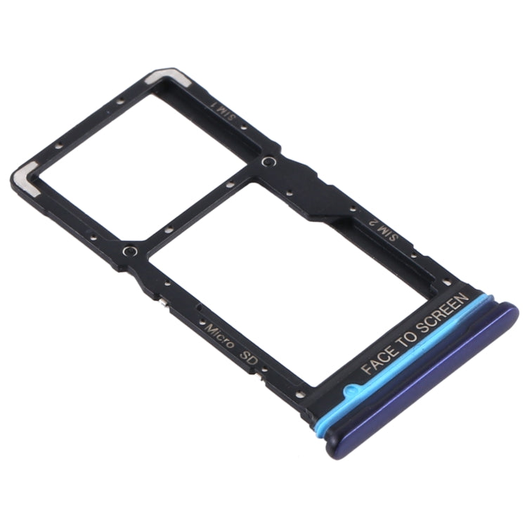 Bandeja de Tarjeta SIM + Bandeja de Tarjeta SIM / Bandeja de Tarjeta Micro SD Para Xiaomi Redmi Note 9 Pro 5G M2007J17C (Azul)