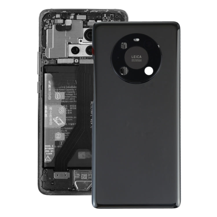 Coque arrière de batterie d'origine avec couvercle d'objectif d'appareil photo pour Huawei Mate 40 Pro (noir)