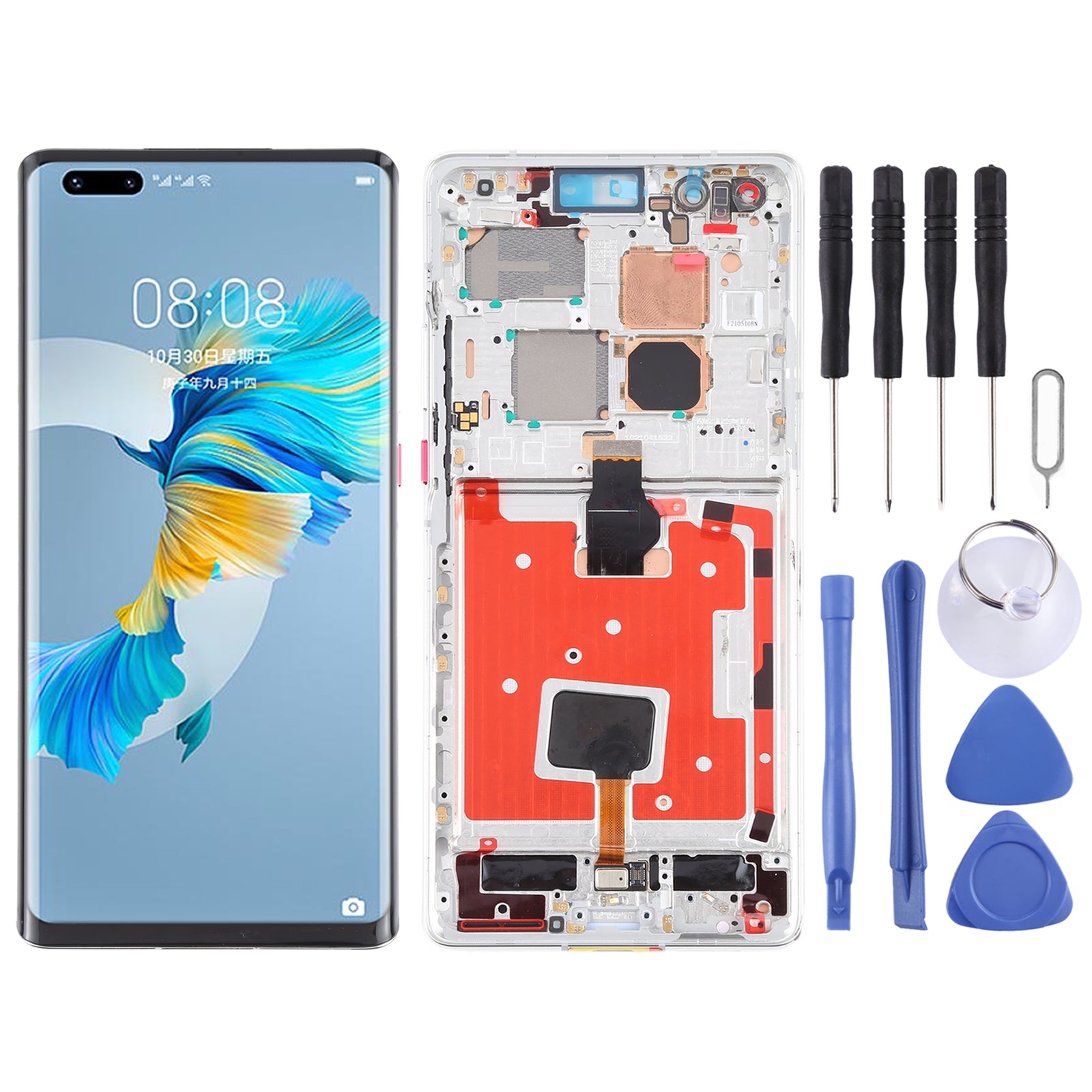 Ecran Complet LCD + Tactile + Châssis Huawei Mate 40 Pro Argent