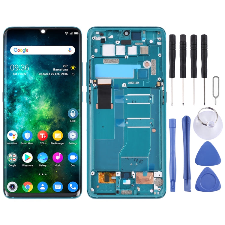 Original LCD Screen and Digitizer Full Assembly with Frame TCL 10 Pro (Blue)