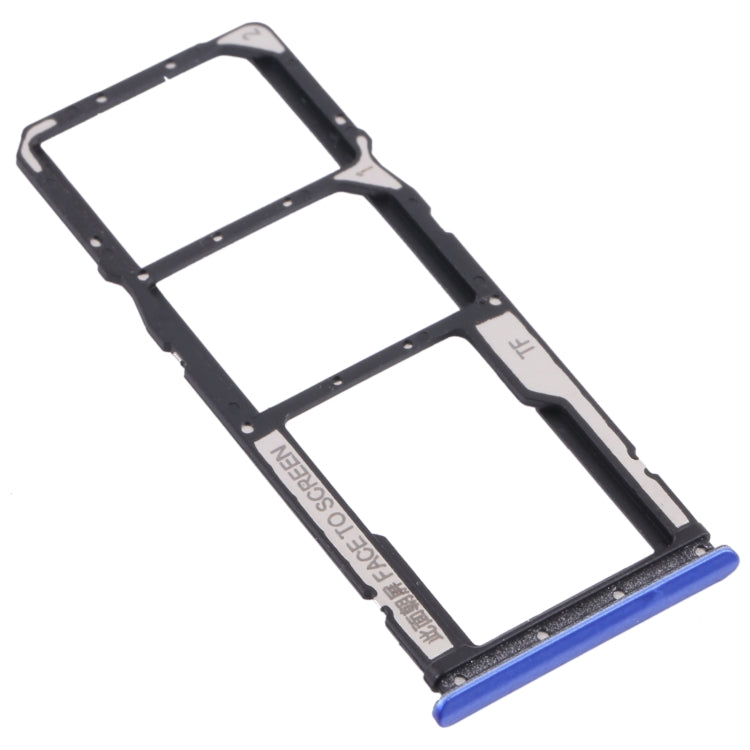 SIM Card + SIM Card + Micro SD Card Tray for Xiaomi Poco M3 M2010J19CG M2010J19CI (Blue)