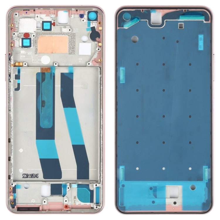 Original Front Case Frame Bezel Plate For Xiaomi MI 11 Lite 4G M2101K9AG (Rose Gold)