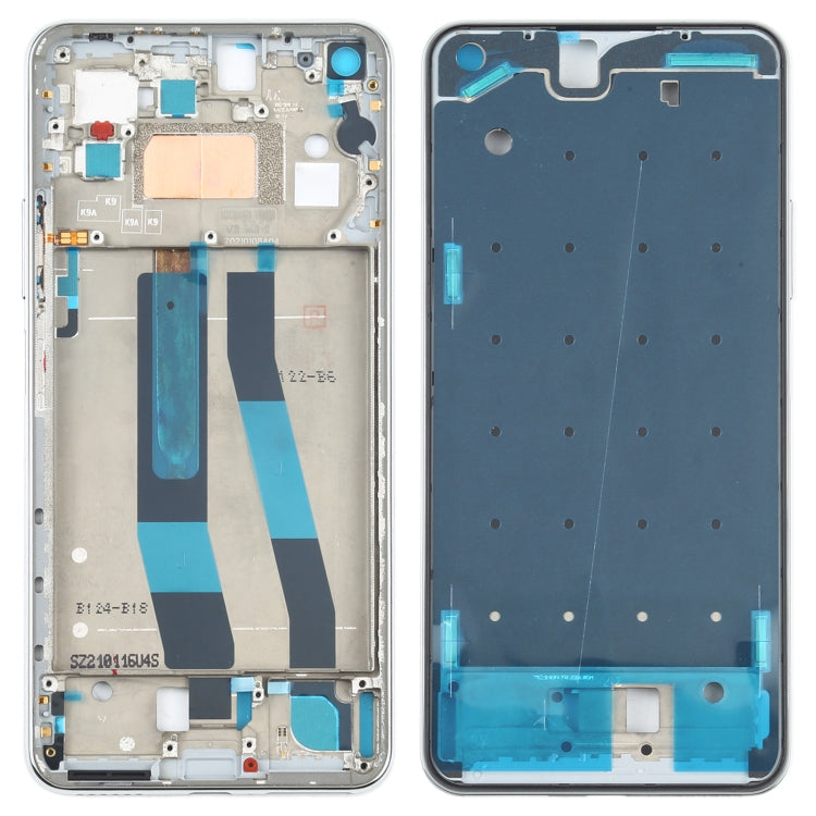 Original Front Screen Frame Bezel Plate for Xiaomi MI 11 Lite 4G M2101K9AG (Silver)