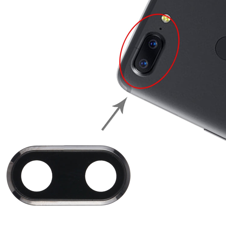 Couvercle d'objectif d'appareil photo pour OnePlus 5T / 5 (noir)
