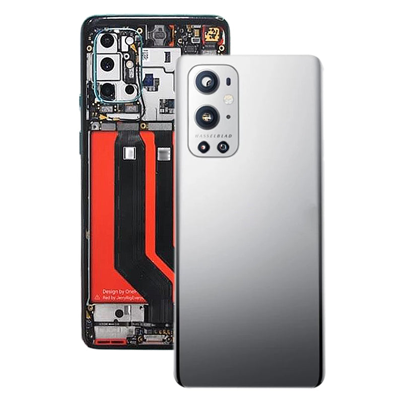 Tapa Bateria Back Cover + Lente Camara Trasera OnePlus 9 Pro Plateado